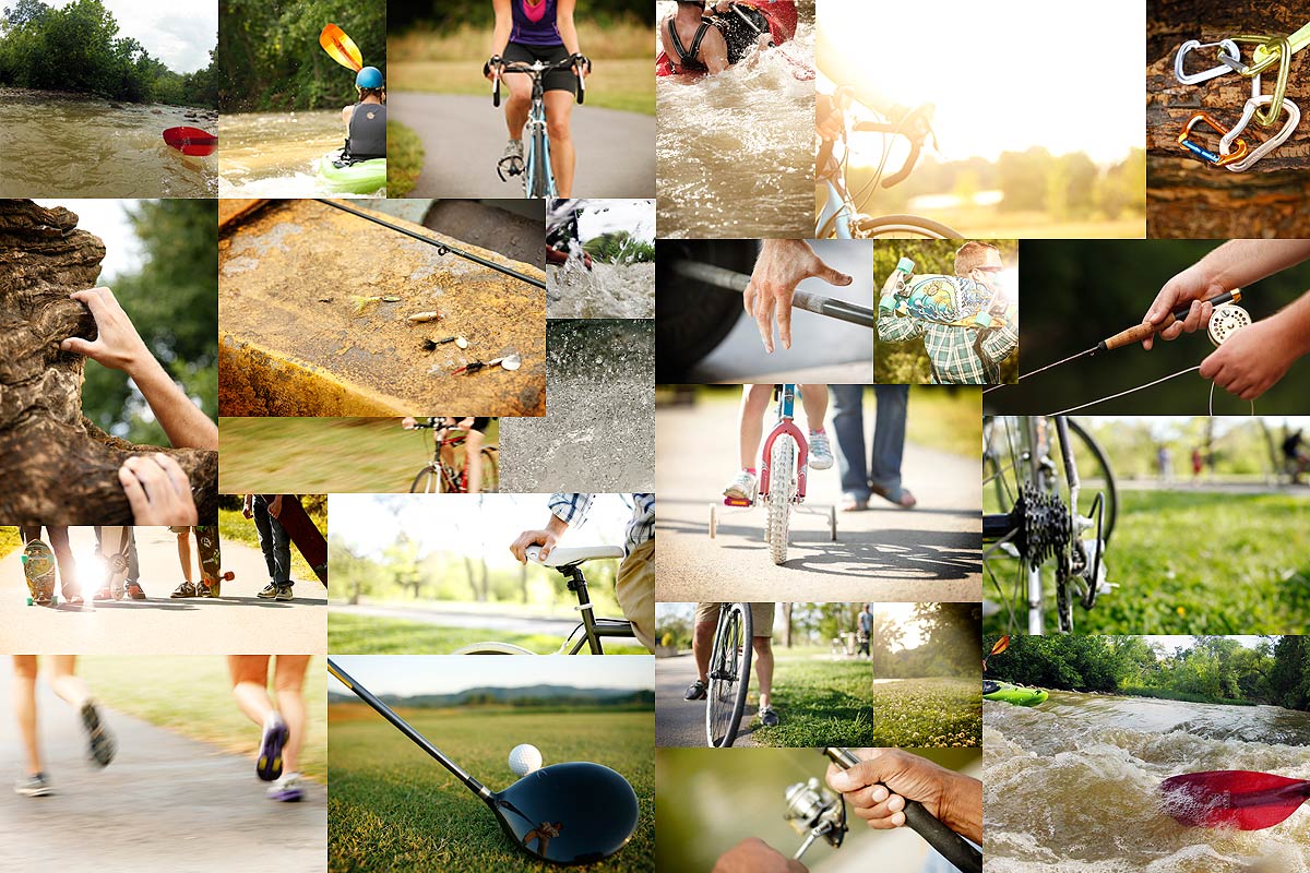 A collage of images from Roanoke and Raleigh Greenway