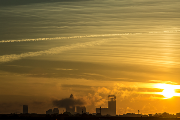 A scenic view of Charlotte at sunset