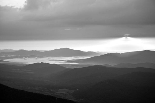 Black and White Photo of the Mountains