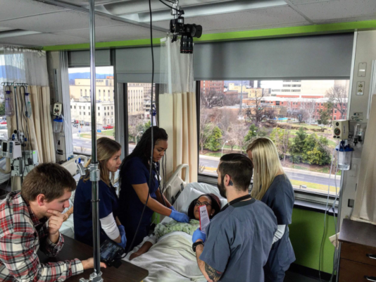 Medical Care for a Woman in a Hospital Bed