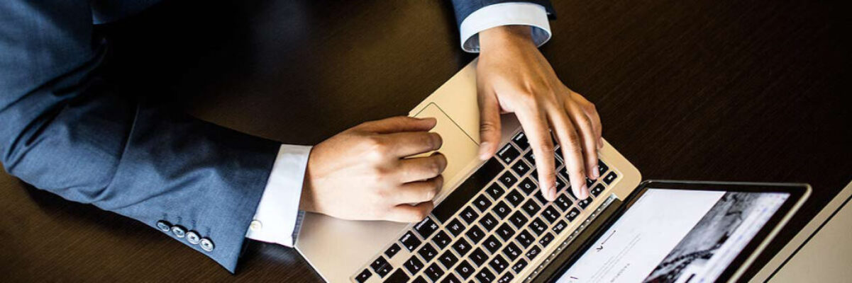 A man using a laptop