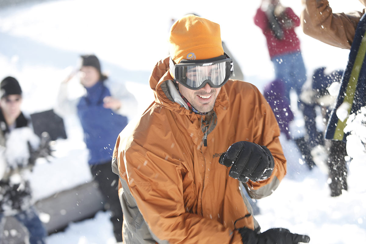 People out in the snow