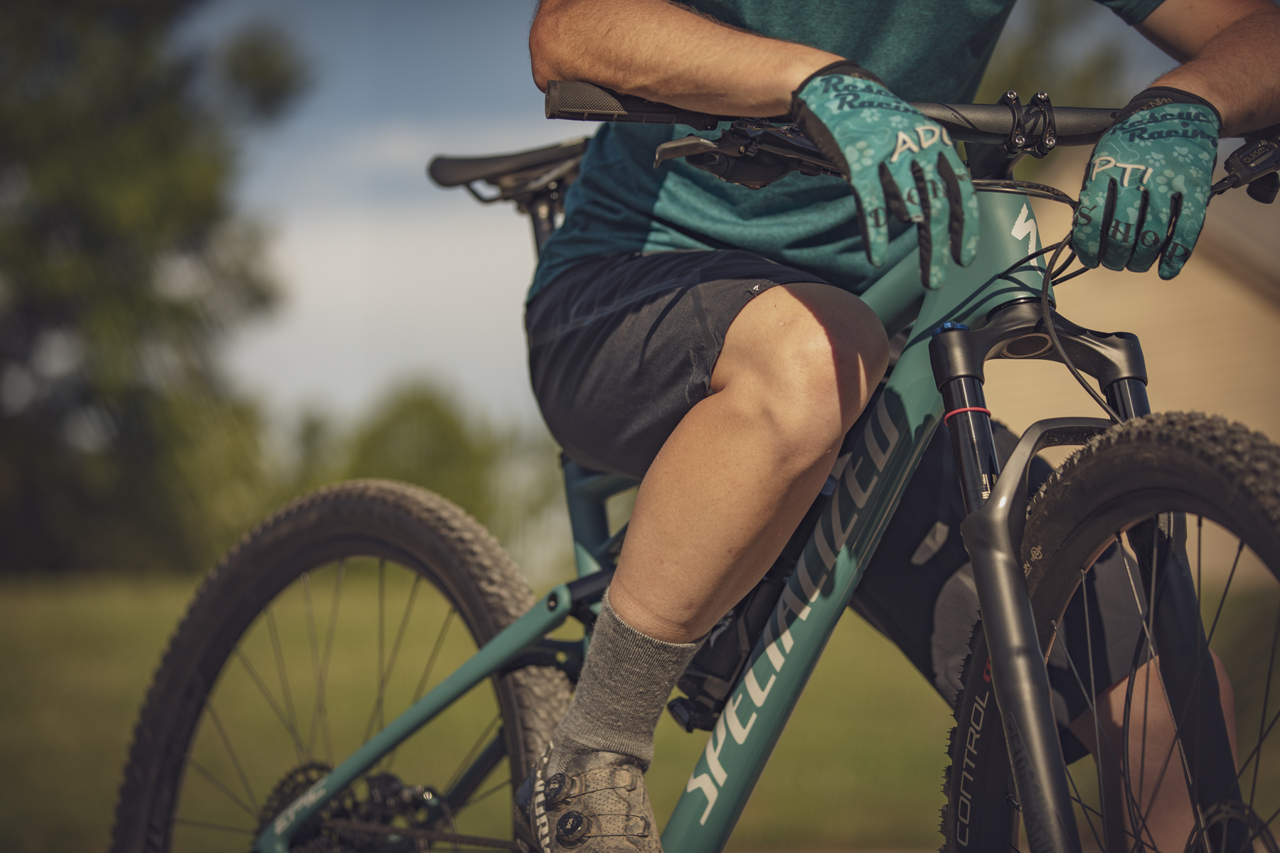 A man on a bicycle